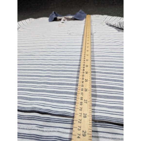 Duluth Trading Polo Shirt Mens XL Relaxed Fit Short Sleeve Stripe Pocket Casual - Picture 5 of 7